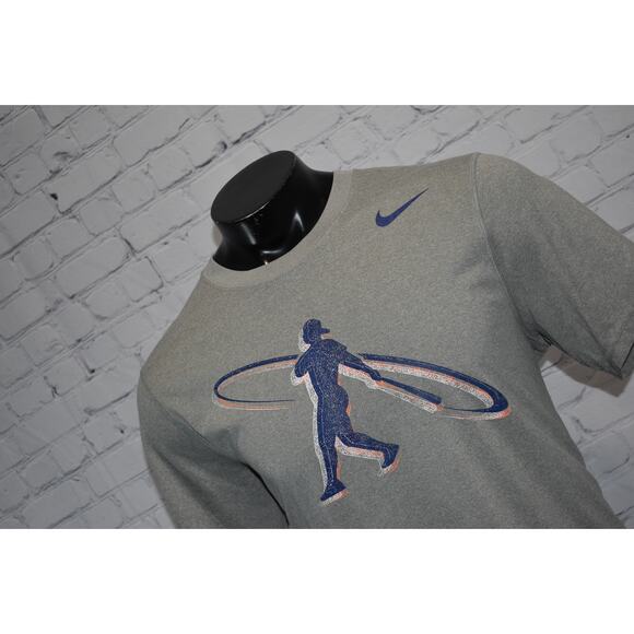 Nike Gym Shirt Mens Size Large Polyester Dri-Fit Baseball BSBL Short Sleeves - Picture 3 of 5